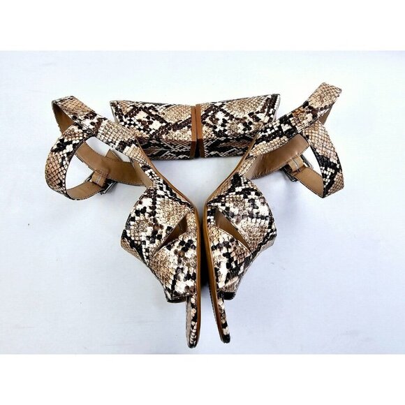 Steve Madden Size 9.5M Women's Snake Print Open Toe Ankle Strap Block Heel Shoes - Picture 11 of 14